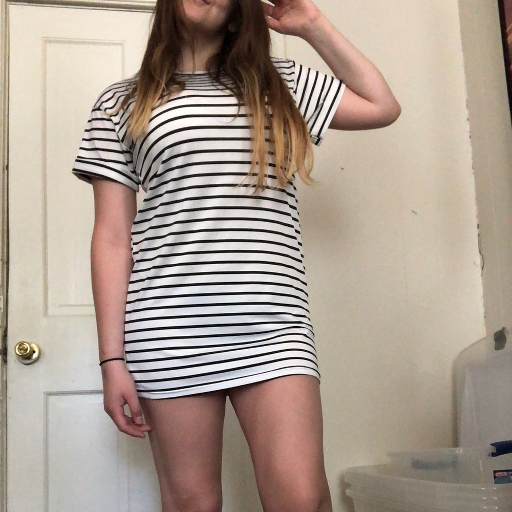 Striped tee shirt dress